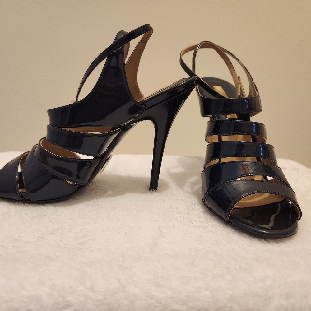 Navy Blue Patent Leather Michael Kors Heels